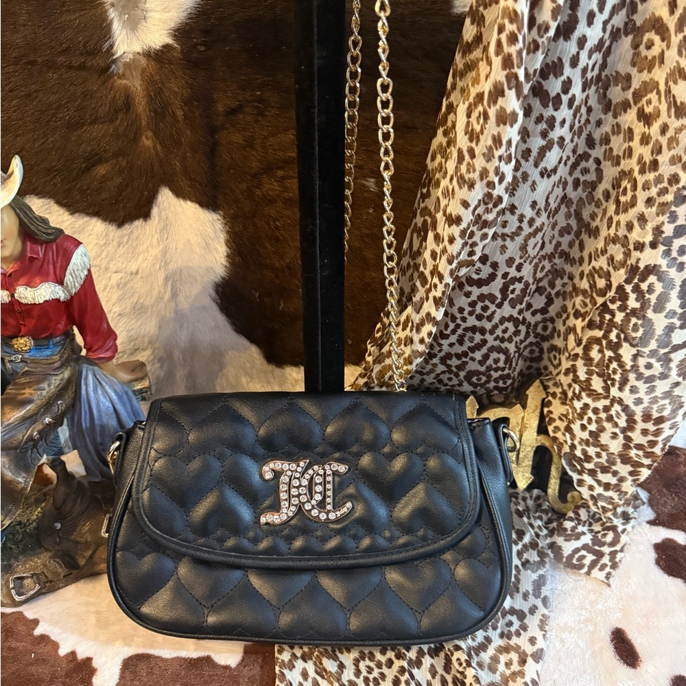 Juicy Couture Black Quilted Crossbody Bag